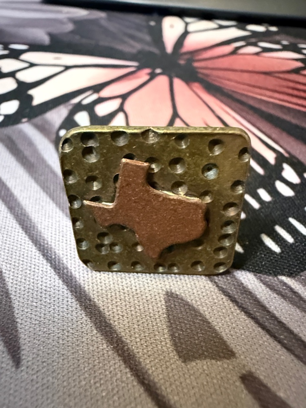 Bronze Texas Silhouette Square Ring - Women's Accessories